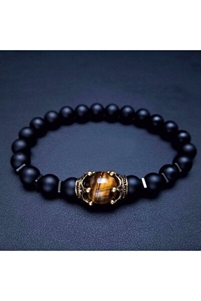 Choice سوار جديد أنيق للرجال، مزين بخرز من حجر عين النمر الطبيعي وحجر اللازور...