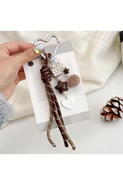 Choice Coffee Adorable Braided String Bead Love Pompom Keychain Accents for B...