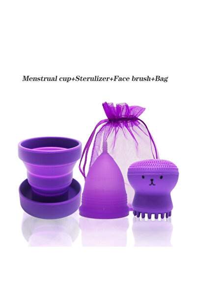 Choice7 Small purple Silicone Menstrual Cup+Folding Cup,used for Female Menst...