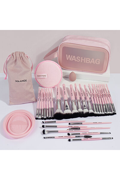 choice2 مجموعة أدوات مكياج MAANGE باللونين الوردي والأسود، 34 قطعة، تتضمن 30 ...