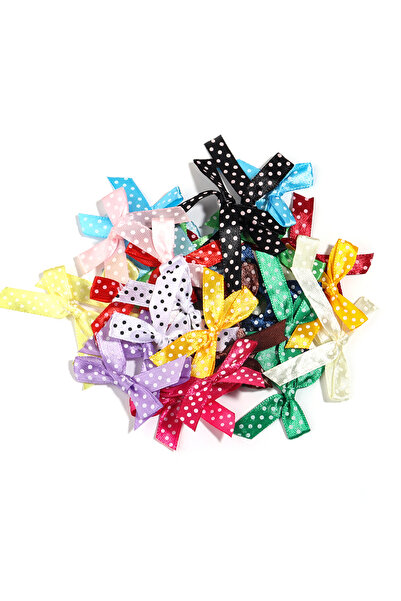 Choice 50 قطعة من ربطات شرائط صغيرة بألوان متنوعة عشوائية، مقاس 5×4 سم، مصنوع...