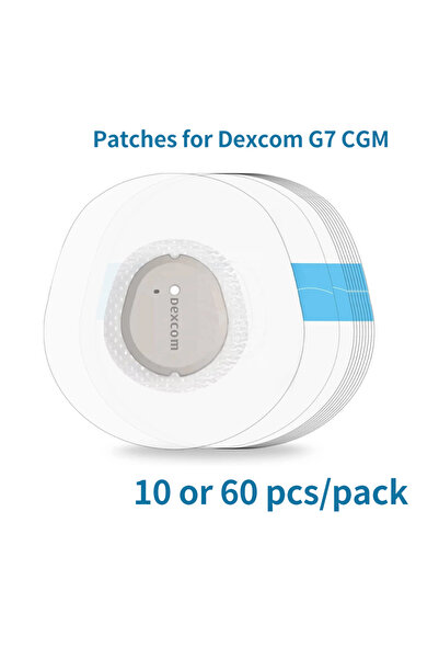 Choice1 60 قطعة من ملصقات مستشعر ثابتة لجهاز Dexcom G7، ملصقات لاصقة شفافة مق...