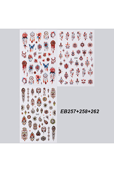 Choice EB257-258-262 2/3pc 3D Retro Bohemian Totem Nail Art Sticker Elegant D...