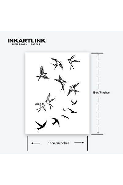 Choice IN-E237 Flock of Birds temporary tattoo sticker, waterproof magic tatt...
