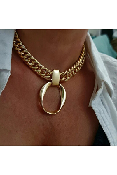 Choice YB4460-1 1pc Women's Chunky Gold Color Necklace Minimalist Everyday & ...