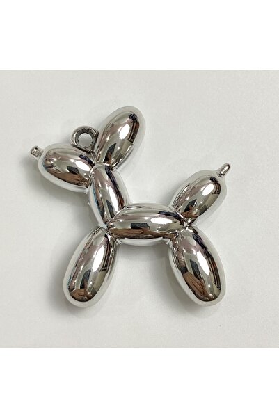 Choice Silver Color 5Pcs/Lot 46x50mm 3D Acrylic Balloon Dog Charms Pendant Mu...