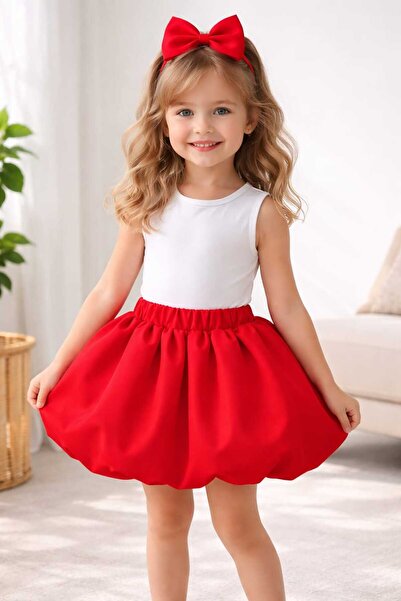 THEQUEST kırmızı mini balon etek