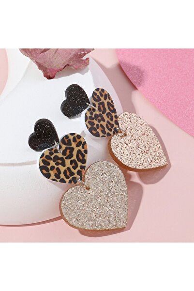 Choice النمط 1: زوج من الأقراط المتدلية النسائية، بنقشة جلد النمر المبالغ فيه...