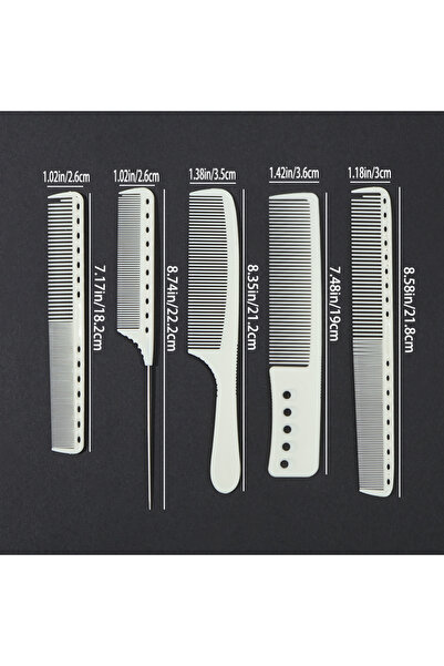 Choice 5pcs 5 - Piece Set of Plain White Hair Combs: Professional Styling Com...