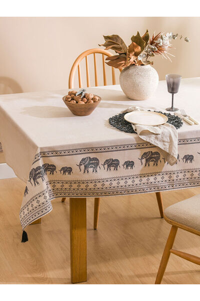 LC Waikiki Sparkling Choices Elephant Printed Table Cloth 150X200 cm from Shi...