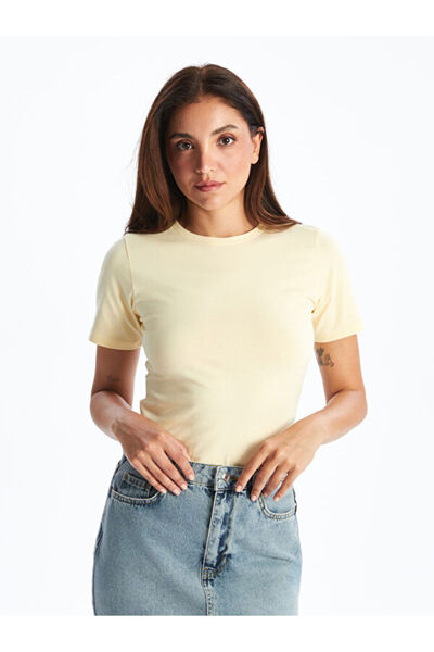 LC Waikiki تي شيرت نسائي من UZG STORE بتصميم Zero Roba Collar للنساء الأنيقات