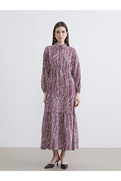 LC Waikiki Nevavm with a Difference of Opinion, Lcw Modest Burgundy Shirt Col...