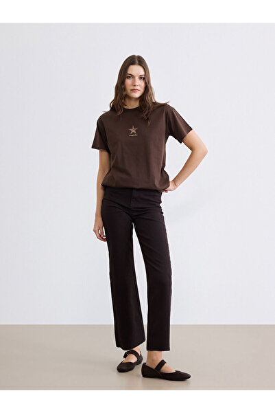 LC Waikiki Lcw comfort brown high waist straight fit women's jean pants