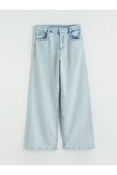 LC Waikiki Peak New Season Wideleg Stoned Girls' Jean Trousers