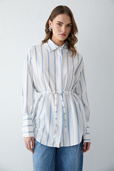 Melike Tatar Cămașă din poplin cu dungi 32-2665