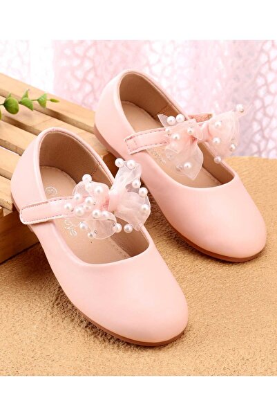 Babyoye Velcro Closure Ballerina With Bow Applique - Pink