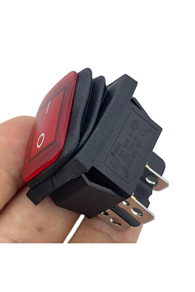 Swion IC-104W Geniş Körüklü Işıklı Anahtar On-Off 4P Kırmızı