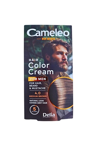 CAMELEO Set of 3 x Hair, Beard, Mustache Dye for Men Cameleo, 4 Brown, 30 ml