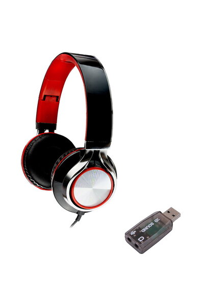 Spacer Căști cu fir cu microfon, negre/argintii