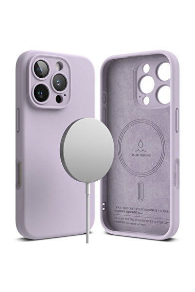 Ringke Husa pentru iPhone 16 Pro Max - Silicone Magnetic MagSafe - Lavender