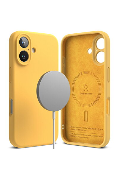 Ringke Case for iPhone 16 Plus - Silicone Magnetic MagSafe - Yellow