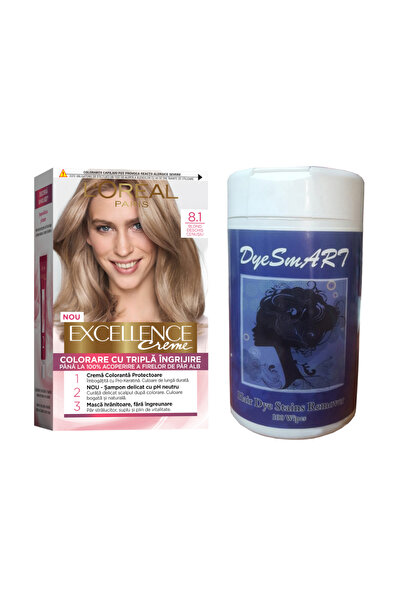 L'Oreal Paris Pachet Promo Vopsea Par 8.1 Blond Deschis Cenusiu 192 ml, 100 x...