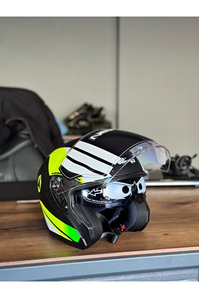 Motohat Motosiklet NERO GÜNEŞ VİZÖRLÜ MOTOSİKLET KASKI INTERCOM UYUMLU (ECE V...