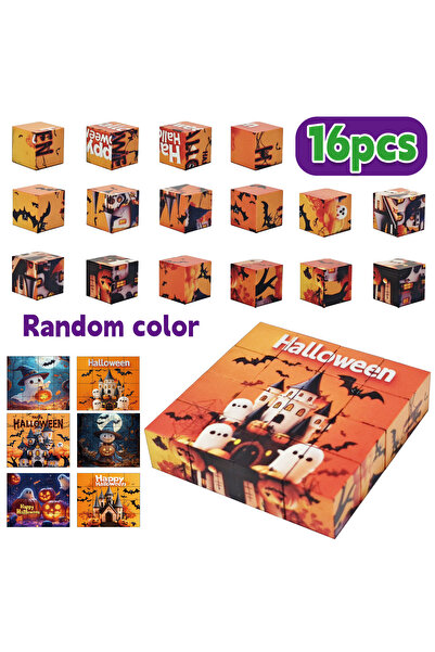 Choice 2cm-16pcs Magnetic Building Blocks, Halloween Themed Magnetic Block Pu...
