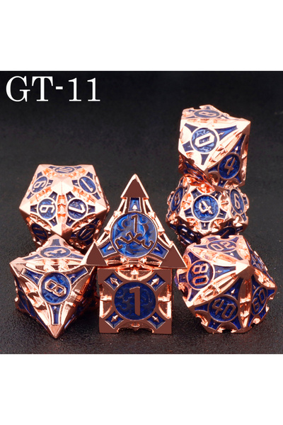 Choice3 مجموعة نرد معدنية GT-11 هدية هالوين لألعاب تقمص الأدوار | نرد متعدد ا...