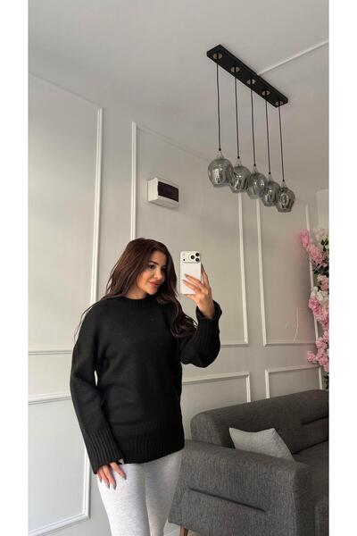 Daves Black High-Neck Soft Textured Sweater