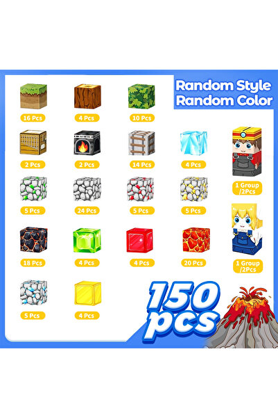 choice2 مجموعة مكعبات مغناطيسية مكونة من 150 قطعة لاستكشاف الحمم البركانية لل...