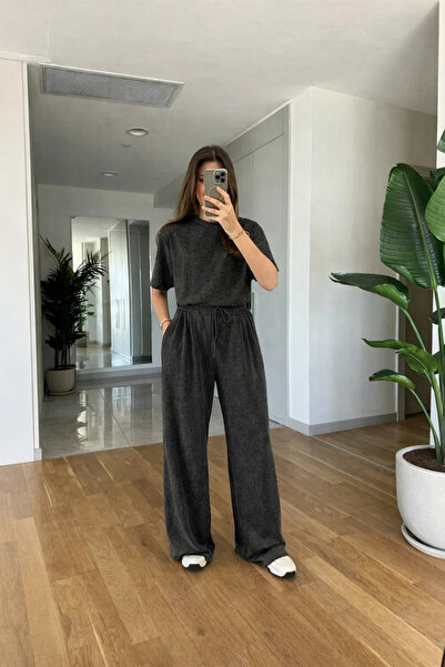 YAKAMEL Kadın Şık Trend Kısa Kollu Takım