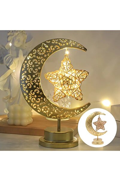 Choice Warm White 1pc Decorative Table Lamp LED Crescent Lamp Rattan Star Bat...