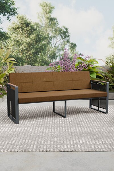 Wood House SERA 3'LÜ KOLTUK (antrasit-kahve)