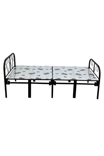 smart home Foldable Adjustable Single Bed 90x190cm Heavy Duty Steel Frame Too...