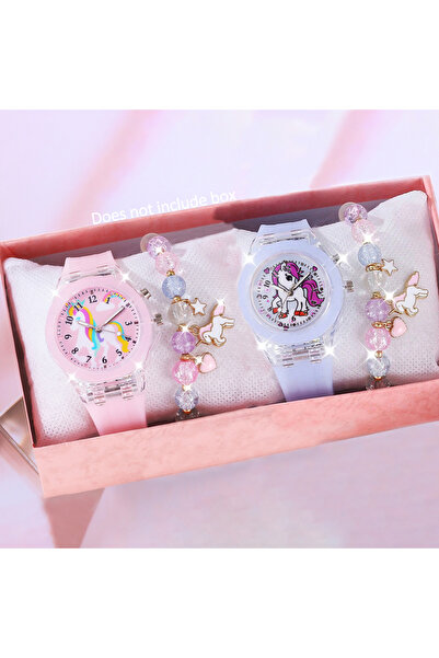 Choice 4PCS Wristwatch set Children's glowing quartz watch, with a soft silic...