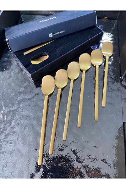 elif aksesuar طقم ملاعق شاي تيمو مكون من 6 ملاعق شاي من الفولاذ المقاوم للصدأ...