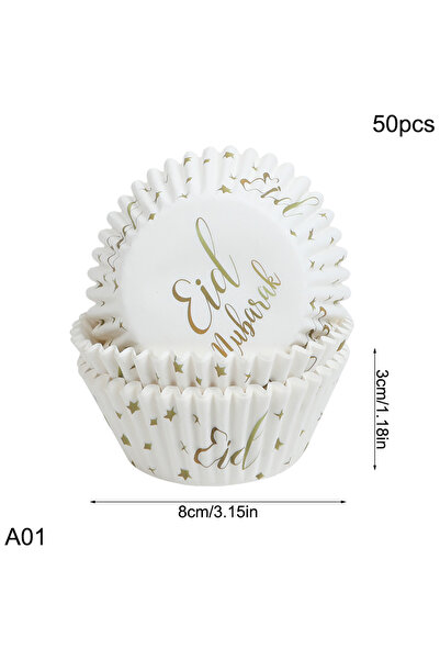 Choice 50pcs 50pcs 50pcs/set Eid Mubarak Cupcake Paper Cups Ramadan Mubarak C...