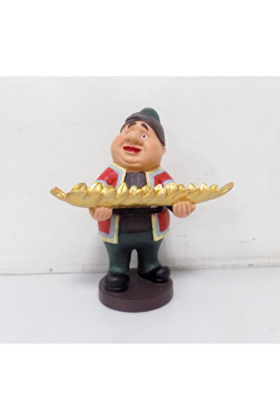 B&D Polyresin Decorative Figurine with Golden Bread, 22.5x15x2 cm