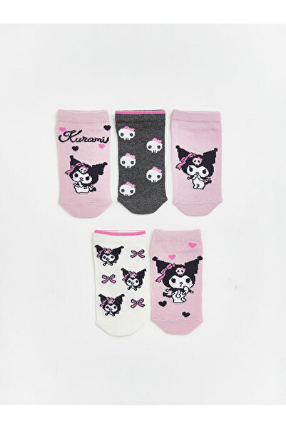 LC Waikiki Pink Kuromi Patterned Girls' Booties Socks 5-Pack