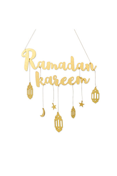 Choice Gold Ramadan Kareem Hanging Wooden Sign Islamic Holy Month Decor with ...