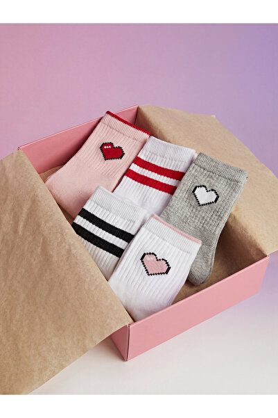 LC Waikiki Блестяща селекция от блестящи момичешки чорапи с бродерия, 5-пакет...