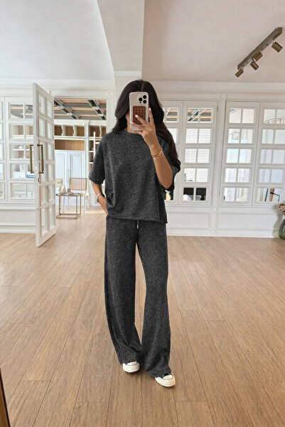 YAKAMEL Γυναικείο Σετ Μοντάλ με Κοντό Μανίκι και Τοπ