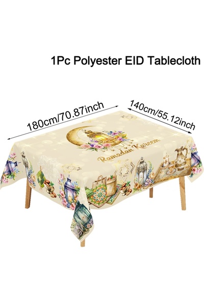 Choice 421 Ramadan Kareem Tablecloth Castle Table Cover Ramadan Decorations f...