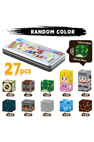 Choice 1 Set Ice and Fire-Themed Magnetic Blocks - 27PCS Magnetic Blocks Buil...