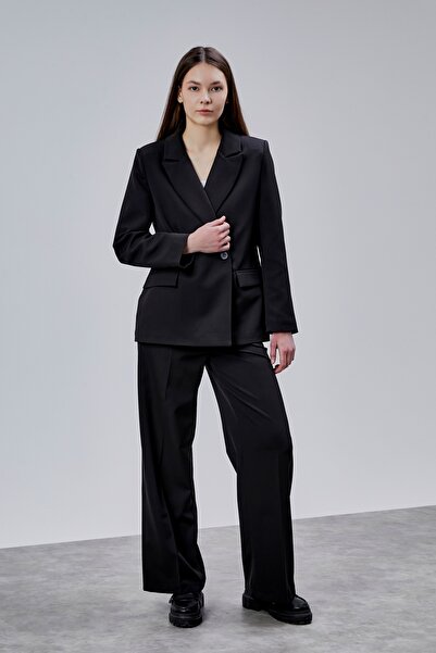 Bolivente Black Palazzo Pants Blazer Jacket Suit