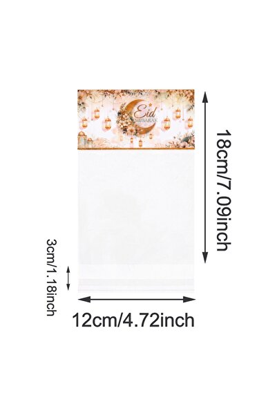 Choice 30pcs Floral Eid Mubarak Candy Cookie Bags Plastic Gift Baking Packagi...
