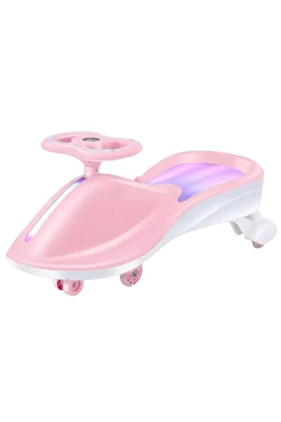 Leno سيارة ركوب بلاستيكية دوارة للأطفال - تصميم أنيق وعصري - وردي