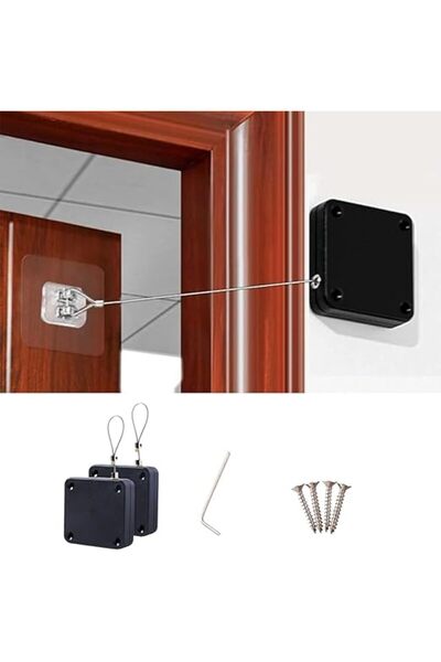 Arabest 2Pcs Pull Automatic Screen Door Closer, Punch-Free Sliding Screen Doo...