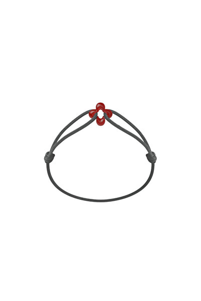 Wecord London Mini Red Clover Cord Bracelet